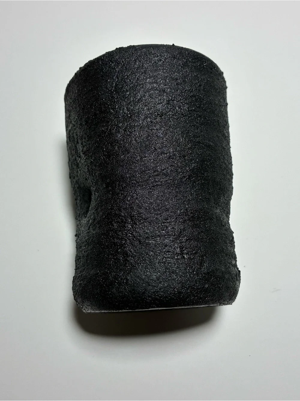 Handmade Repurposed Black Ceramic Cup Vase Textured Acrylic Painted Modern Decor